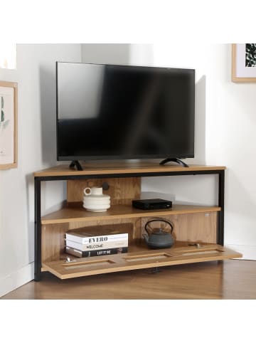 CALICOSY Eck-TV-Möbel JAYA in Helles Holz - (W) 100  x (H) 45  x (L) 30  cm