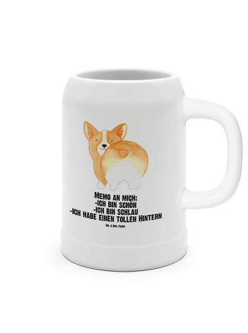 Mr. & Mrs. Panda Seidel Corgi Po mit Spruch in Weiß