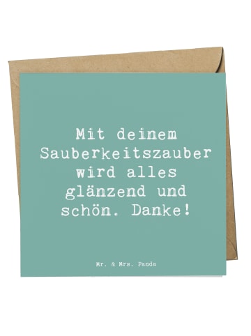 Mr. & Mrs. Panda Doppelkarte Spruch Reinigungskraft Zauber mit S... in Meeresbrise