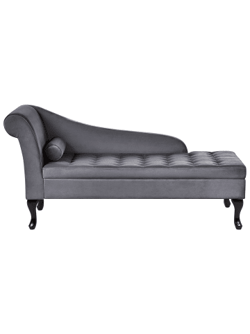 Beliani Chaiselongue PESSAC in Grau/Schwarz - (W) 145 x (H) 71 x (L) 62 cm