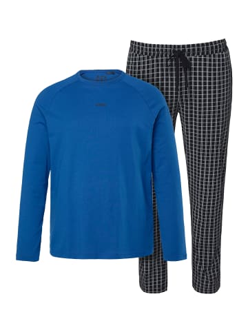JP1880 Langer Schlafanzug in azurblau
