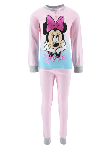 Disney Minnie Mouse 2tlg. Outfit: Schlafanzug Langarmshirt und Hose in Rosa