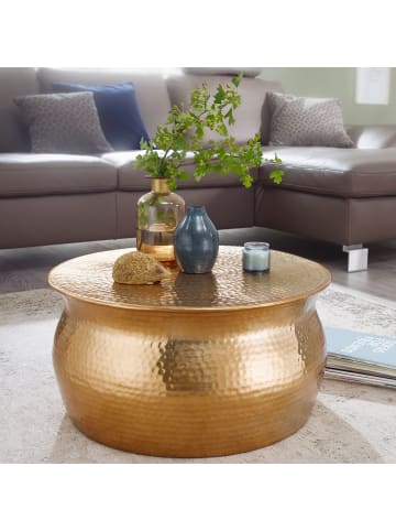 FineBuy Couchtisch in Gold / Aluminium / 60x60x60