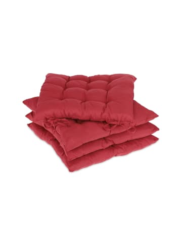 relaxdays 4x Stuhlkissen in Rot - 38 x 38 cm