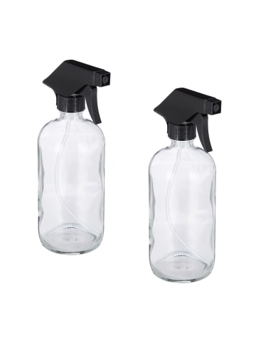 relaxdays 2x Sprühflasche in Transparent - 500 ml