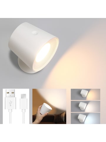 ZMH 1-flammige akku 360° Drehbar Wandleuchte in weiß