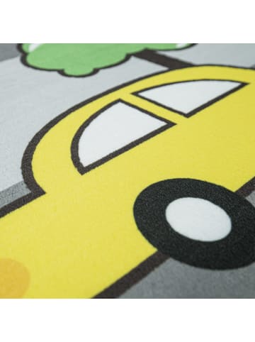 KADIMA DESIGN Kinderteppich waschmaschinenwaschbar Roadmap Kinderzimmer in Grau