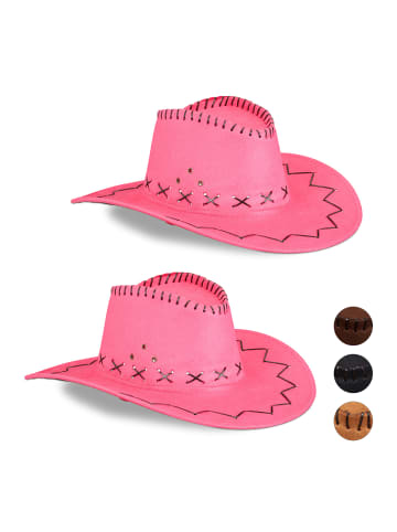 relaxdays 2x Cowboyhut in Pink
