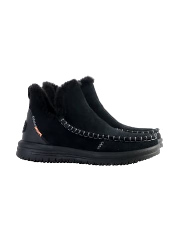 Hey Dude Camden Suede Sneakers aus Leder Schwarz