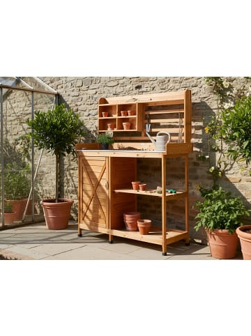 Beliani Pflanztisch MELDOLA in Braun - (W) 113 x (H) 149 x (L) 48 cm