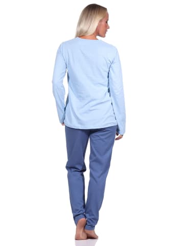 NORMANN langarm Schlafanzug Pyjama Sterne - 70418 in blau
