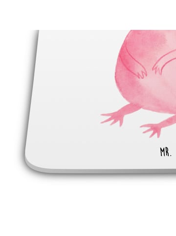 Mr. & Mrs. Panda Glasuntersetzer Axolotl Niedlich ohne Spruch in Weiß