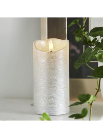 STAR Trading LED Echtwachskerze ,Flamme Rustic' , Batterien, Timer, warmweiß flacke