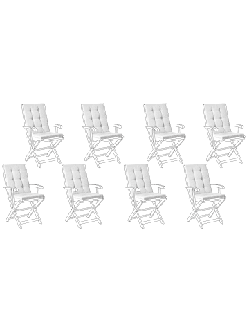 Beliani 8er-Set Auflagen MAUI PREMIUM in Weiß