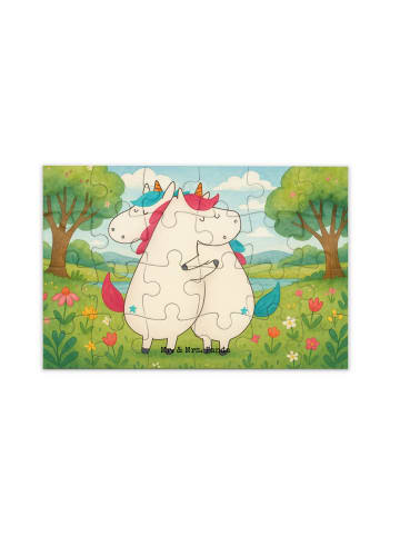 Mr. & Mrs. Panda Puzzlespiel Einhörner Umarmen Design ohne Spruch in Weiß