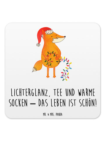 Mr. & Mrs. Panda Untersetzer Fuchs Weihnachten mit Spruch in Weiß