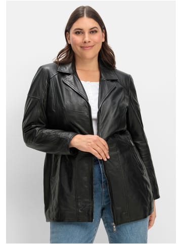 sheego Lederjacke in schwarz