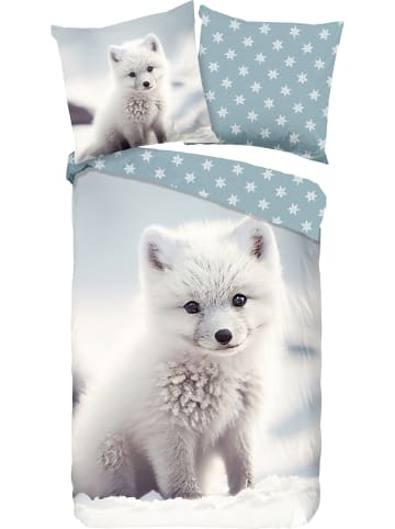 Good Morning Flanell Kinder-Wendebettwäsche in hellblau