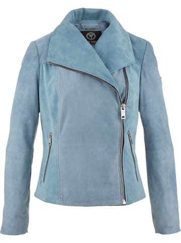 Carlo Colucci Lederjacke Dal Bella in Jeansblau