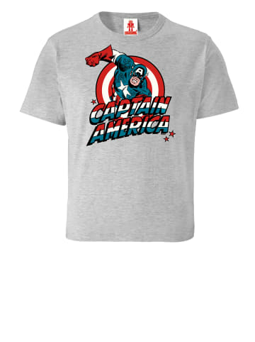 Logoshirt T-Shirt Captain America in grau-meliert