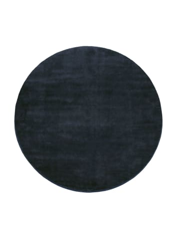 KADIMA DESIGN Teppich Kurzflor waschbar Unifarben Wohnzimmer in Marineblau