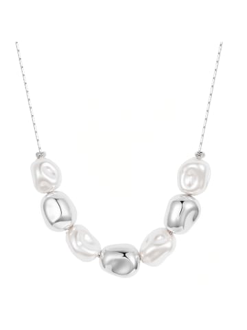 Lulu & Jane Kette aus Messing mit Glasperle in weiß