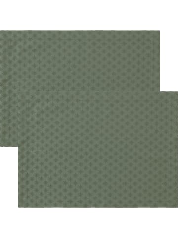 Erwin Müller Jacquard, Baumwollmischung Tischset 2er-Pack Denia in oliv