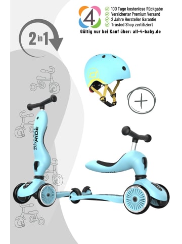 Scoot & Ride Scoot&Ride Highwaykick 1 Rutscherfahrzeug inkl. Helm - Farbe: Steel- Farbe: Blueberry