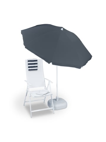 relaxdays Sonnenschirm in Grau - Ø 180 cm