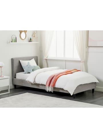 Beliani Einzelbett FITOU in Grau/Dunkler Holzfarbton - (W) 100 x (H) 87 x (L) 214 cm