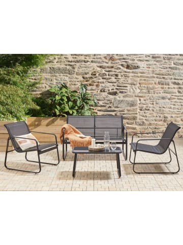 Beliani 4-tlg Sitzgruppe BARREA in Schwarz