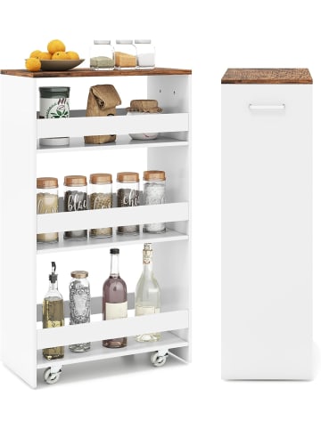 COSTWAY Nischenwagen 25cm breit in Weiß