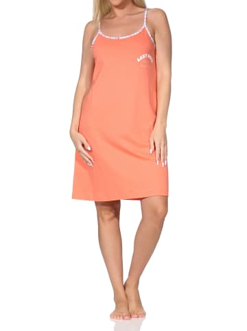 NORMANN Normann Damen Spaghetti Träger Nachthemd Übergrößen in orange
