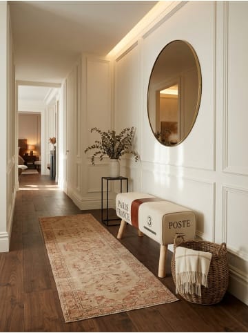 KADIMA DESIGN Turnbock | Echtleder/Stoff, 91x51x30cm, Braun