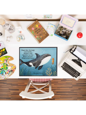 Mr. & Mrs. Panda Schreibtischauflage Orca Design mit Spruch in Weiß