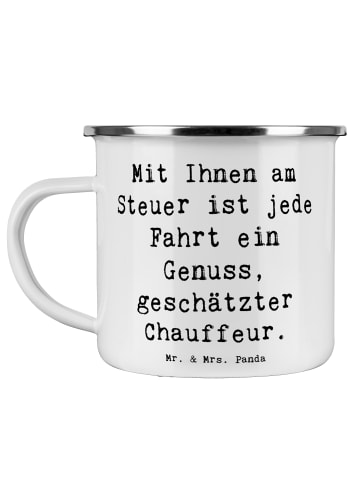 Mr. & Mrs. Panda Emaille Becher Spruch Chauffeur Genussfahrt mit... in Weiß