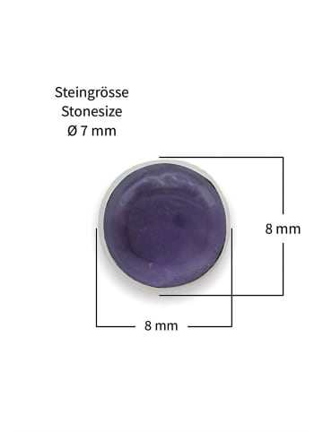 mantraroma 925er Silber - Ohrstecker (L) 8 x (B) 8 mm mit Amethyst