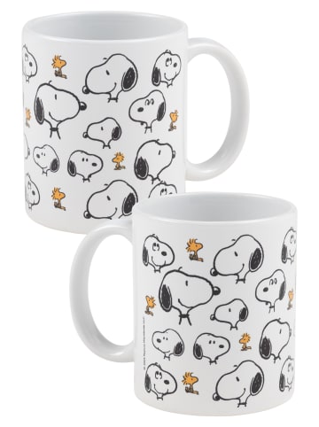 Snoopy The Peanuts Snoopy Tasse Allover Kaffeetasse Becher 320 ml in weiß