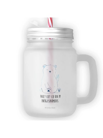 Mr. & Mrs. Panda Trinkbecher Eisbär Faul mit Spruch in Transparent