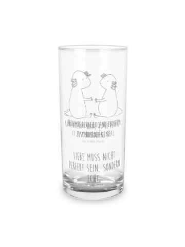 Mr. & Mrs. Panda Glas Axolotl Liebe mit Spruch in Transparent