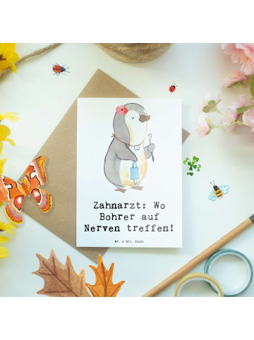Mr. & Mrs. Panda Grußkarte Zahnarzt Nerven mit Spruch in Weiß