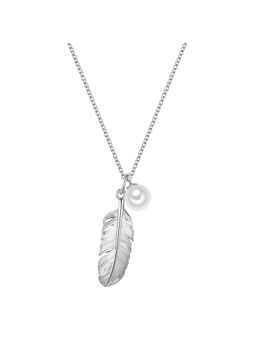 Glanzstücke München Kette Feder aus Sterling Silbermit Süßwasser-Zuchtperle in silber