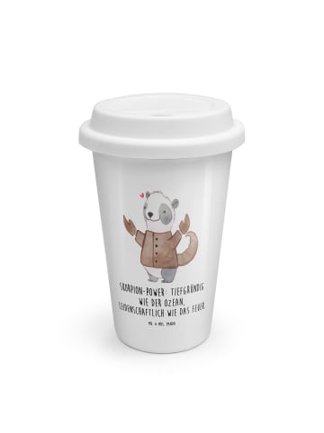 Mr. & Mrs. Panda Tumbler Skorpion Astrologie mit Spruch in Weiß