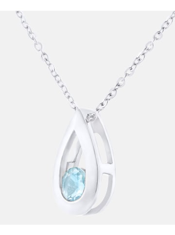 Diamant L'éternel Halskette mit Anhänger aus 375 Weißgold mit Topas