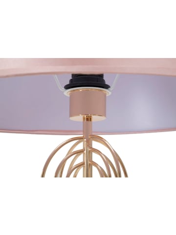 Mauro Ferretti Goldene Stehlampe aus Metall mit rosa Lampenschirm, Ø 40 x 168,5 cm