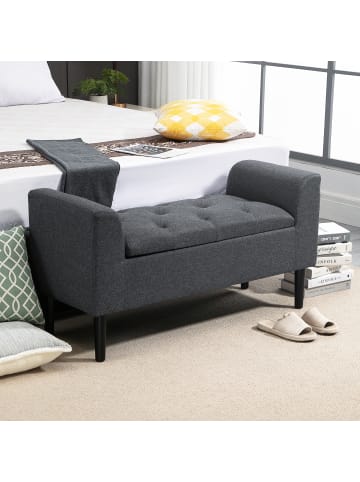 HOMCOM Sitzbank-116B x 44T x 58H cm-Dunkelgrau+Schwarz