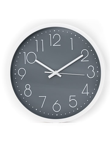 Intirilife Wanduhr mit D30,5 cm in Weiß-Grau