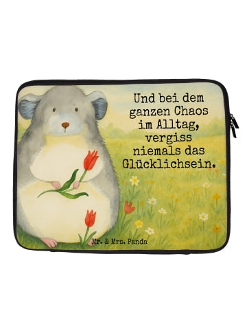 Mr. & Mrs. Panda Hülle Laptop Chinchilla Blume Design mit Spruch in Weiß