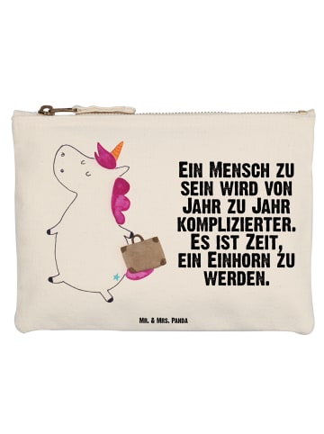 Mr. & Mrs. Panda Federtasche Einhorn Koffer mit Spruch in Weiß