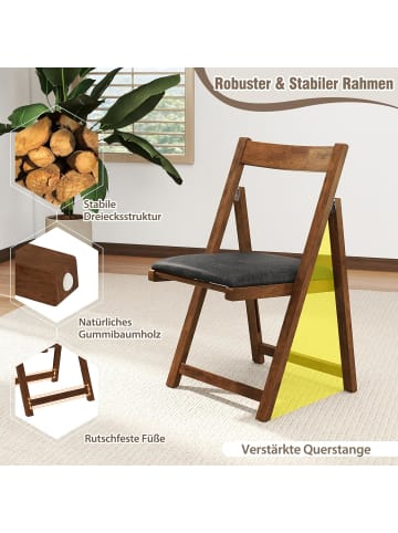 COSTWAY 2er Set Esszimmerstühle klappbar in Schwarz